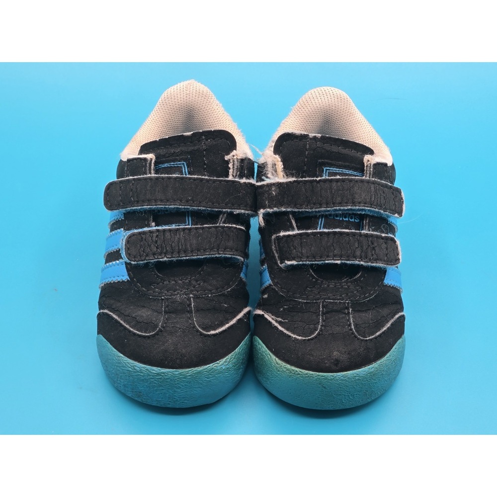 Adidas Black / Blue PYV 702001 Kids Size 4K Shoes Athletic Boys - Picture 9 of 11